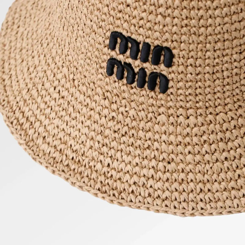 Black Straw Bucket Hat