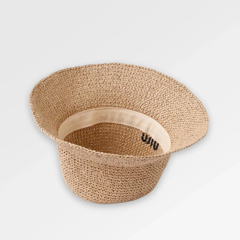 Black Straw Bucket Hat