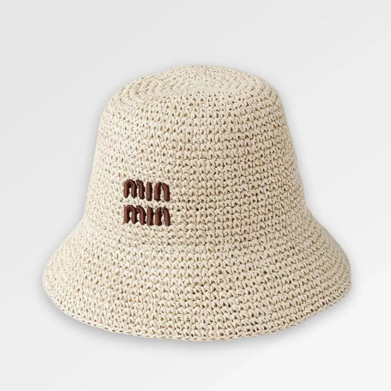 Black Straw Bucket Hat