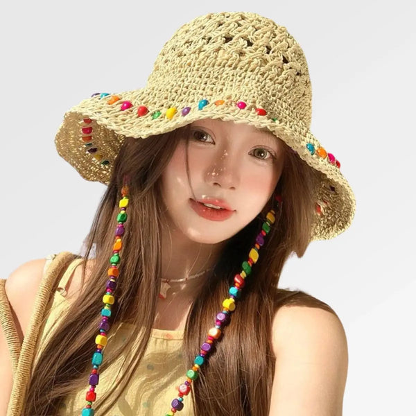 Straw Bucket Hat Stripped