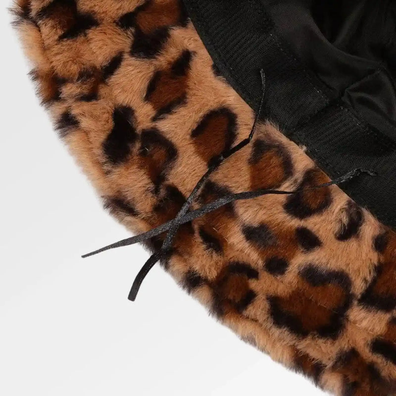 Fluffy Leopard Bucket Hat