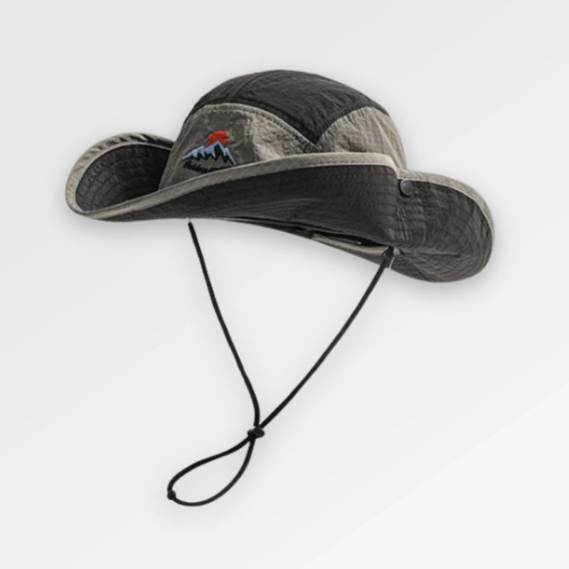 Black Bucket Hat with String