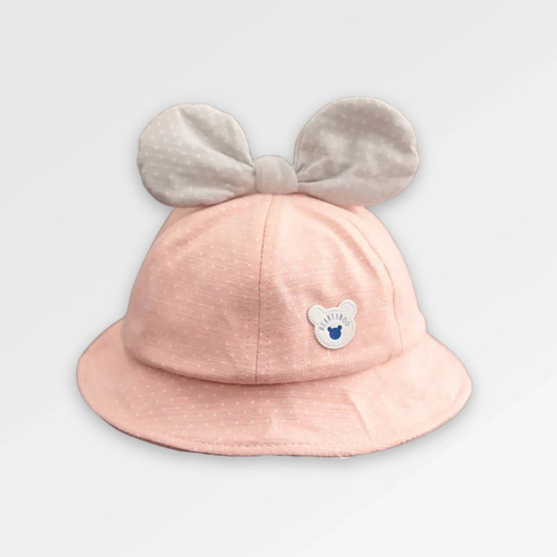 Baby_Girl_Bucket_Hat pink noeud