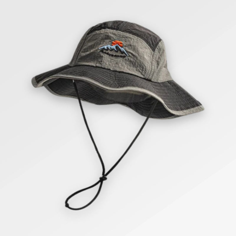 Black_Bucket_Hat_with_String front view