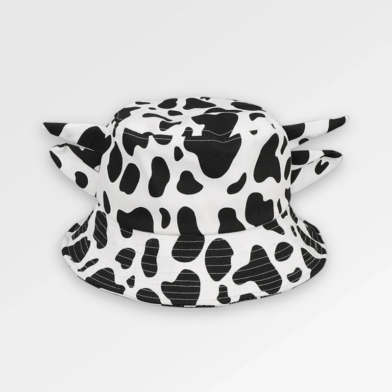 Black_and_White_Cow_Bucket_Hat front view