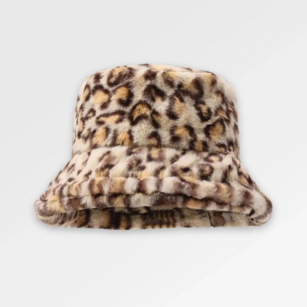 Fluffy_Cheetah_Print_Bucket_Hat side view