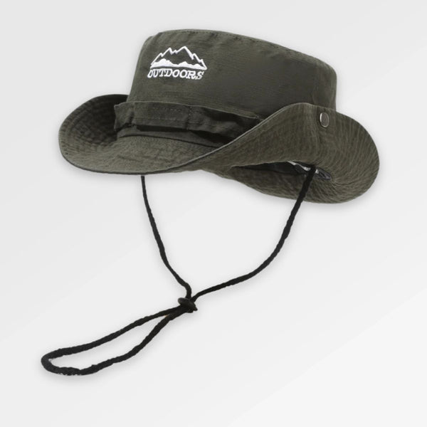 Green_Bucket_Hat_with_String side view