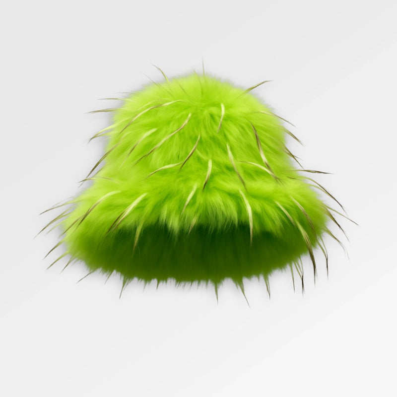 Green_Fluffy_Bucket_Hat front view