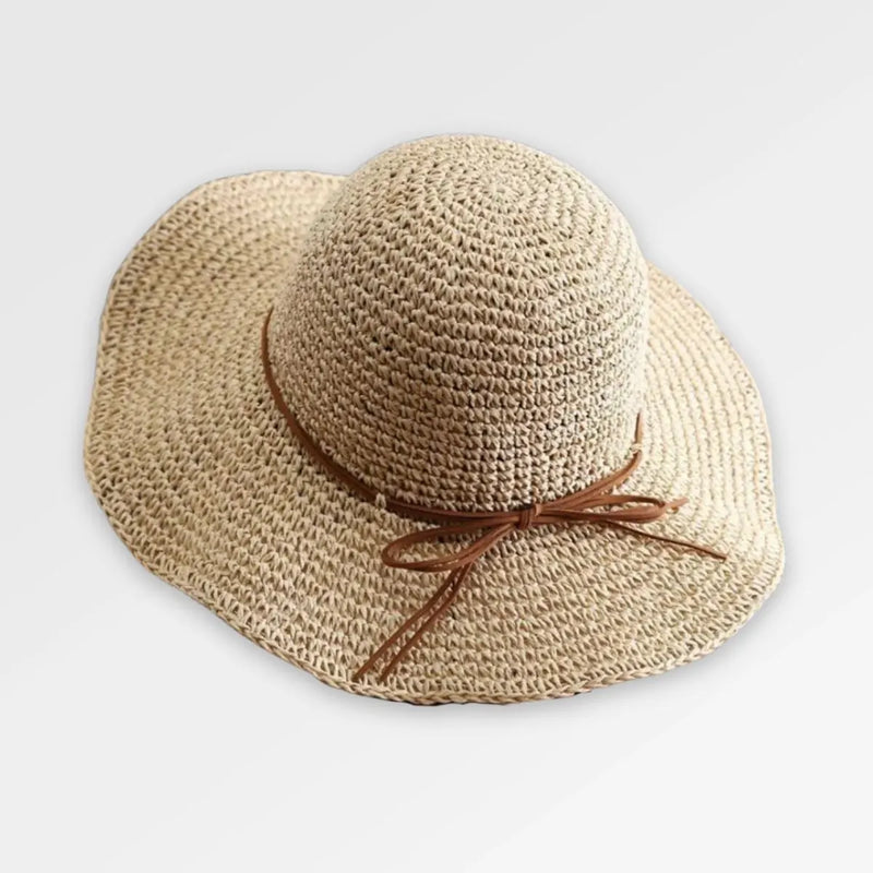 Packable_Staw_Bucket_Hat beige noeud