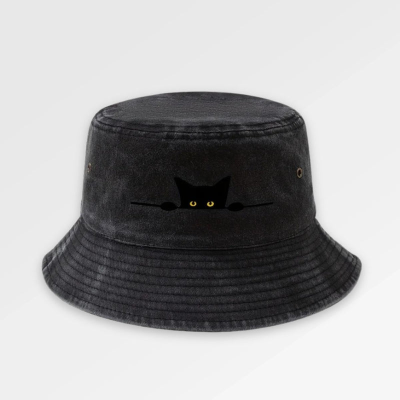 Plain_Black_Bucket_Hat cat