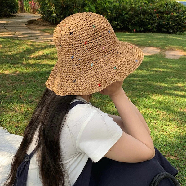 Floppy Straw Bucket Hat