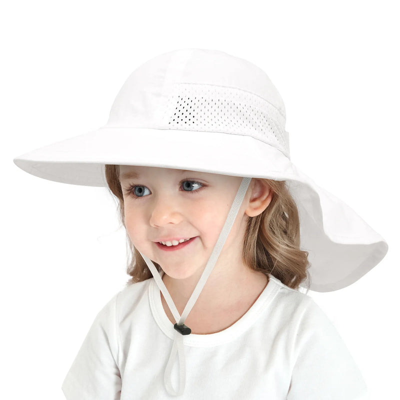 Kid's White Bucket Hat