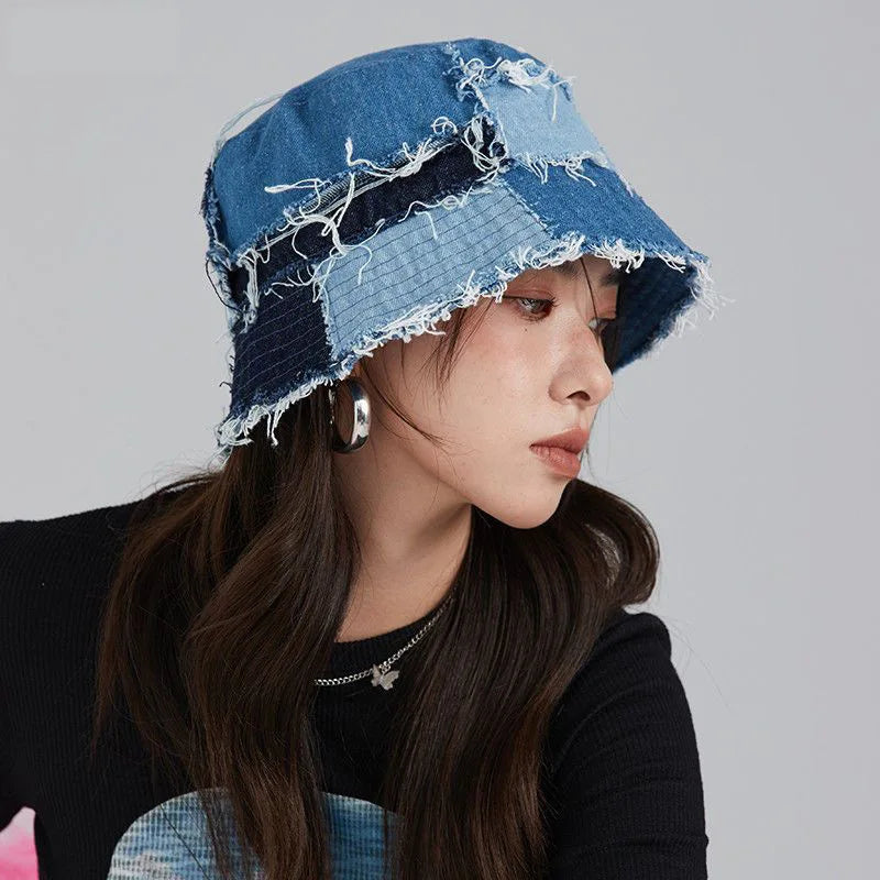Distressed Denim Bucket Hat