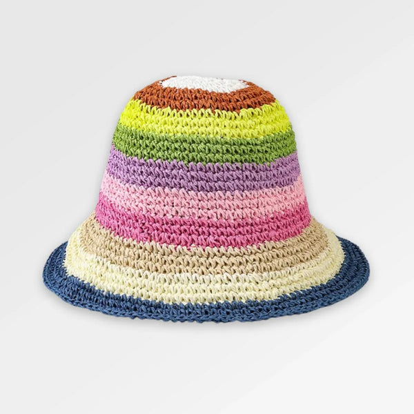 Striped_Bucket_Hat_Crochet front view
