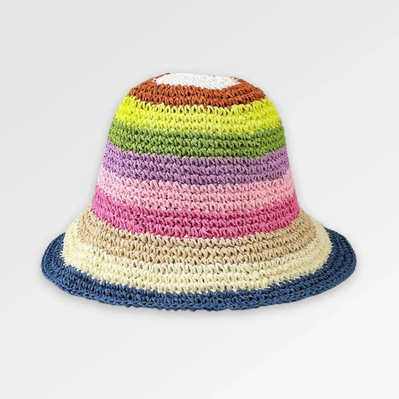 Striped_Bucket_Hat_Crochet front view