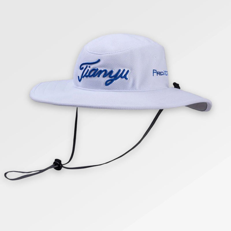 White golf bucket hat side