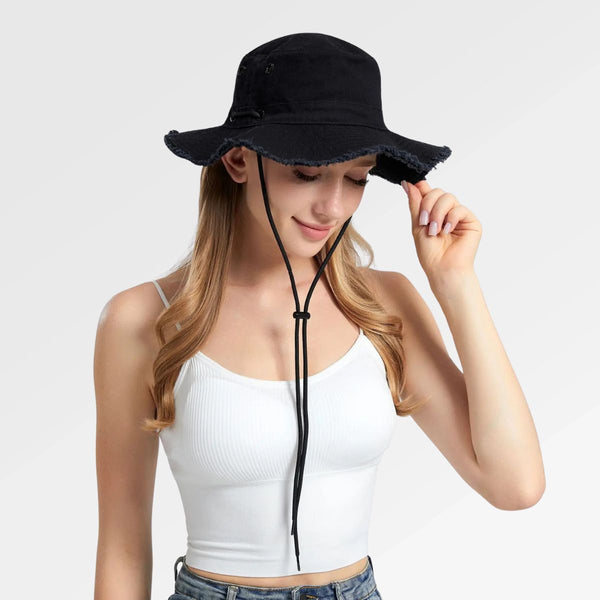 Frayed Denim Bucket Hat